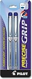 Pilot Precise Grip Liquid Ink Rolling Ball Pens, Extra Fine Point, 2-Pack, Blue Ink (28822)