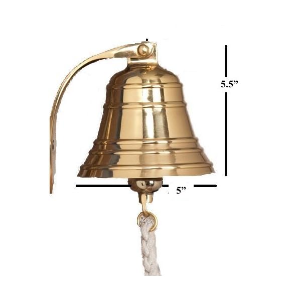 Solid-Brass-5-Ships-Bell-Nautical-Bell-Polished-Finish Solid-Brass-5-Ships-Bell-Nautical-Bell-Polished-Finish