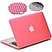 LENTION Hard Case for MacBook Air (11-inch, Late 2010 to Early 2015) - Model A1370 / A1465, with Keyboard Cover and Port Plugs, Matte Finish Case with Rubber Feet (Frost Pink)