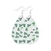 Saint Patrick's Day Earrings for Women Girls Gift, Green Drop Earrings, Leather Earrings for Women Teardrop Dangle Earrings Petal Drop Earrings Jewelry Accessory Handmade