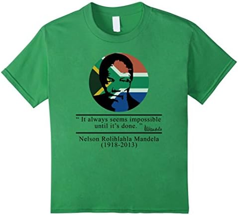 Kids Nelson Mandela Quotes shirt - It always seems impossible  10 Grass