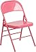 Flash Furniture HERCULES COLORBURST Series Bubblegum Pink Triple Braced & Double Hinged Metal Folding Chair
