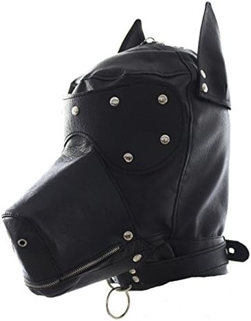 YSTR Soft PU Leather Novelty Costume Head Mask Dog Puppy Hood Full Face Cover Breathable Halloween Unisex Masquerade Masks