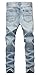 NITAGUT Men's Ripped Slim Fit Tapered Leg Jeans Light Blue-US 30