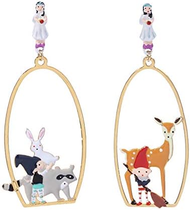 CEFULTY Women's Cartoon Design Earring Necklace Gold Plated Dangle Jewelry for Ladies Girls (Size : Earrings)