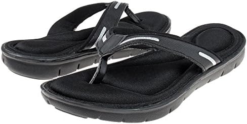 Capelli New York Faux leather thong and toe post with pop color detail Ladies Flip Flop Jet Black 8
