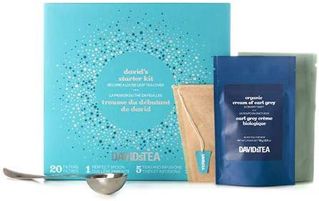 DAVIDsTEA David’s Starter Kit, Premium Assortment of 5 Loose Leaf Tea, Makes 2 Cups Each, 2.6 oz