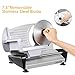 Electric Meat Deli Cheese Food Slicer, Aicok Precisely Cuts Meat, Cheese, Ham, Fruit and Veggies, Removable 7.5-inch Stainless Steel Blade for Home use, 150 Watt, Silver
