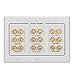 BATIGE 3-Gang 9 Speakers Home Theater Wall Plate Audio Distribution Outlet Panel Copper 18 Banana Plug Binding Post Connector Insert Jack Coupler