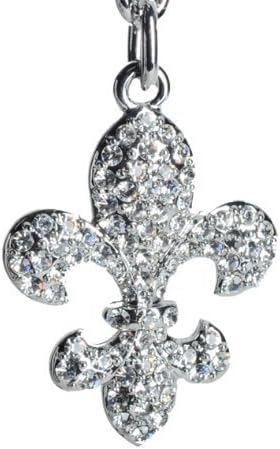 Lilly Rocket Bling Rhinestone Fleur De Lis Key New Orleans Mardi Gras Chain with Swarovski Crystals