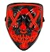 MeiGuiSha Halloween face Led Light Up Mask, Purge Mask, Scary EL Wire Light up Mask Cosplay Led Costume Mask for Halloween Festival Party
