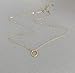 Handmade Gold Filled Chain Necklace With a Tiny Textured Ring Circle Pendant