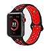 Sports Band for Apple Watch 38mm 42mm - JAZ Durable Soft Silicone Replacement Sport Band iWatch Strap for Apple Watch Series 3 Apple Watch Series 2 Apple Watch Series 1 42mm Black-Red