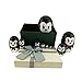 Apol Lovely Penguin with Bowtie Egg Shape Handmade Wooden Russian Nesting Dolls Matryoshka Doll Set 10 Pieces in a Box with Bow for Home Decoration Kids Toy Birthday Christmas Easter Gift