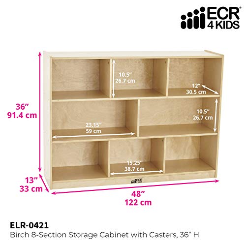 Ecr4kids Birch 8 Section School Classroom Storage Cabinet With