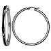 Amello Stainless steel hoop earring, with lots off black Swarovski elements, diameter: 1.96 inch, original Amello ESOS05S