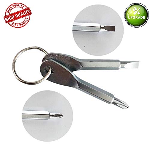 SANJINFON Pocket Screwdriver Dualpurpose Flat Head Screwdriver & Small Phillips Head