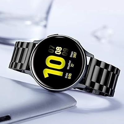 Shangpule Compatible For Galaxy Watch Active 2 40mm Bands Active2 44mm Band 20mm Stainless Steel Strap Compatible For Samsung Galaxy Active 2 Black Amazon Sg Electronics