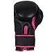 Hawk Pink Boxing Gloves Ladies Women's Flowers Girls Leather Training Gloves Bag Gloves Mitts Muay Thai Kick Boxing Gloves (Black, 16oz)