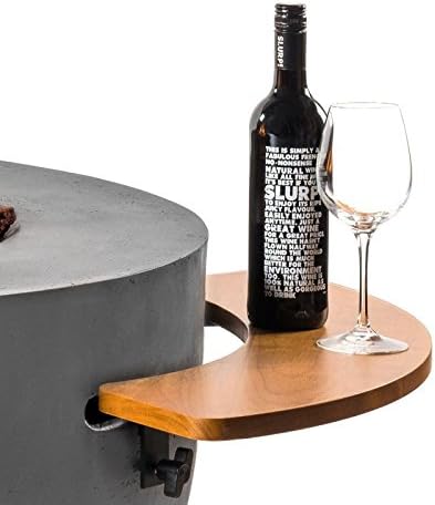 Mania Cocoon Sidetable for Fire Table Gas Fire Round Bowl LARGE TEAK WOOD HALF ROUND 74 cm Set of 2