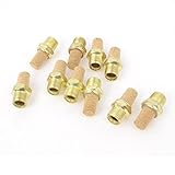 uxcell 1/8PT Male Thread Brass Air Exhaust Silencer Muffler Gold Tone 10 Pcs