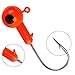 TROUTBOY Round Jig Head, 25Pcs Ultrahead Bullet Jig Fishing Hook Jigheads Set, with Plastic Fishing Box, for Soft Bait Lure Freshwater Saltwater Fishing (Red)