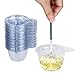 ESEE 100 Pack Plastic Disposable Urine Specimen Cups, 40ML, Modern Style, Rectangular Shape, Transparent, For Home Urine Tests