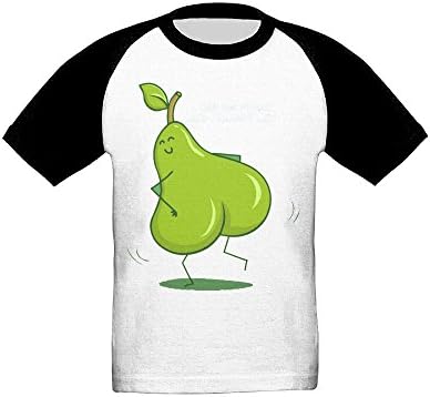 Saroyo Funny Cute Pear Kids Raglan T-Shirts 100% Cotton Baseball Short Sleeve Tee 3 Toddler