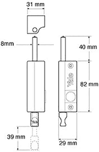 Yale P-124-CH Door Pushbolt, Chrome Finish, Standard Security, Visi Packed, suitable for aluminium doors and wooden doors - Image 3