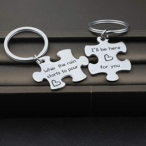 EIGSO I'll Be There for You When The Rain Starts to Pour Puzzle Keychain Set Friends TV Show Inspired Keychain Gift for BFF Boyfriend for Couples (When The rain Starts KR)