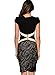 Miusol Women Optical Illusion Flroal Lace Cap Sleeve Fitted Evening Party Dress,Black,X-Large