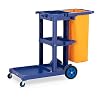 ulsonix UNICLEAN 12 Cleaning Janitoriale Hotel Trolley Cart (Laundry Bag Geel, Deksel, Plastic, 3 Niveaus)