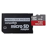 PSP Memory Stick Adapter, Funturbo Micro SD to Memory Stick PRO Duo MagicGate Card for Sony Playstation Portable, Camera, Handycam