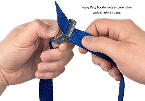 VVHOOY 12ft Premium Lashing Straps, Quality Cargo Strap Lock Cam Buckle, 250 lbs Max Break Strength for Lashing Straps for Kayak, Canoe Multi-Purpose and Vehicle Roof Racks