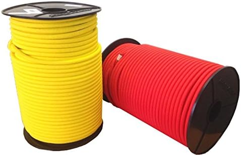 Expander Rope 6 mm Rubber Cord Expander Rope 10 m - 100 m for Tarpaulin Lorry Nets Tents Covers (100 m, Yellow)