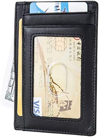 RFID Blocking Wallets for Men – Mens Front Pocket Bifold Money Clip Genuine Leather Slim Card Holder