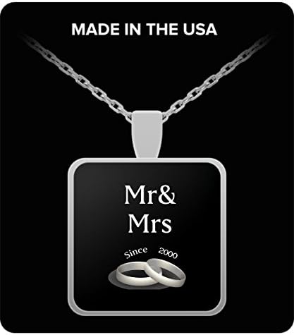 17th anniversary matching Mr. And Mrs. Since 2000 Gift Necklace