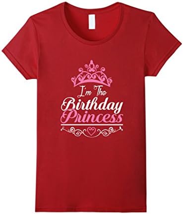Women's I'm the Birthday Princess Royalty T-Shirt XL Cranberry