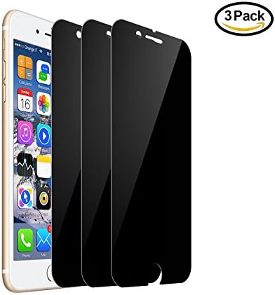 Entwth Privacy Screen Protector iPhone 7/8 Plus Case Friendly 3D Touch 9H Hardness Anti Spy/Scratch/Fingerprint Tempered Glass Film for iPhone 7/8 Plus, Easy Install Bubble Free (Black,3 Packs)