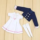 Original Doll Clohtes Outfit, Old School Uniform(Coat + Dress + Stocking) , Doll Dress Up for 1/6 12inch Doll or ICY Doll- Fortune Days(YW-YF011)