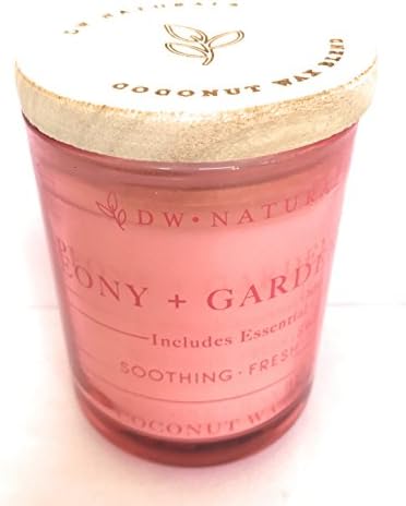 DW Naturals Peony And Garden Rose Coconut Wax Blend With Essential Ouls Candle 3.8 Oz