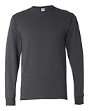 Jerzees Men's Heavyweight Blend 50/50 Long Sleeve T-Shirt (Charcoal Grey, X-Large)