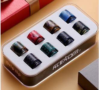 (8-Pack) 810 Boxed Set Epoxy Resin Drip Tips (Random Mix), Clear, 8 Count (Pack of 1)