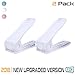 FIX Shoe Slots - Adjustable Shoe Organizer Space Saver Storage Rack Holder Double shoe rack , No Assembly Required (Snow White, 2)