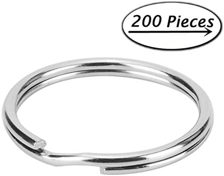 KASOU 200Pcs 25mm Split Key Chain Rings Bulk for Car Home Keys Organization