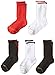 Gold Toe Boys' Ultra Tec Back Stripe Crew, 5-Pair, Black/Red/White, Large
