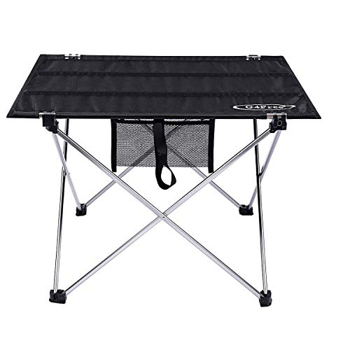 G4Free Ultralight Portable Folding Table Compact Roll Up Tables with Carrying Bag for Outdoor Camping Hiking Picnic (Silver Medium)