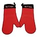 Silicone Oven Mitts Heat Resistant 500 Degrees - 2 Extra Long Silicone Oven Mitt Pot Holders - Food Safe Oven Gloves - BPA Free - Soft Inner Lining - (Red) - Frux Sili Mitts