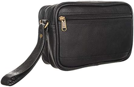 Sio Men's Leather Multipurpose Cash Pouch - Black