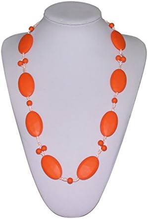 Delooa™ Silicone Baby Teething Nursing Necklace, BPA Free, Best Teething toy for baby! (Orange)